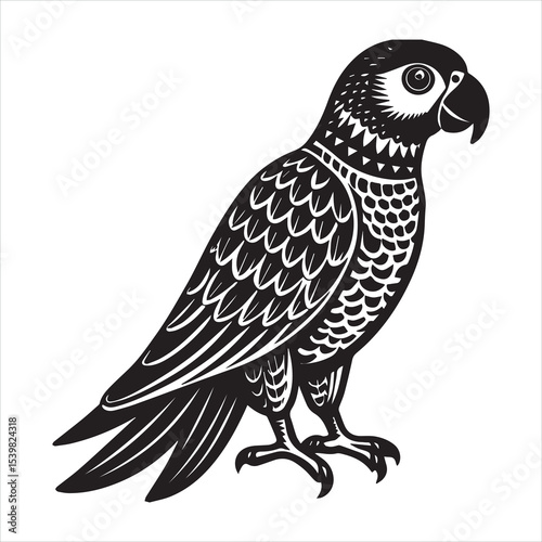 parrot silhouette vector illustration logo sticker