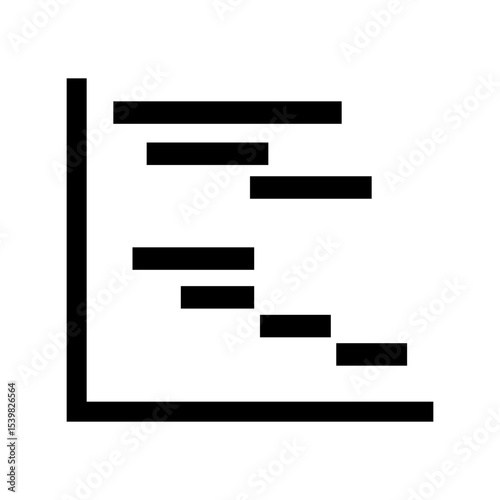 Illustration of a gantt chart with horizontal bars representing tasks and a vertical axis for time