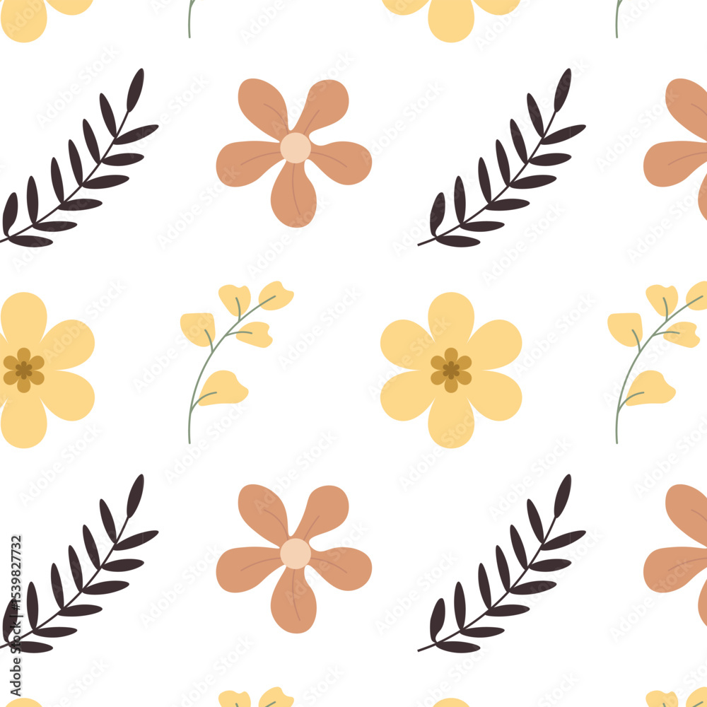 Fototapeta premium Colorful Floral Flower Pattern Background Wallpaper