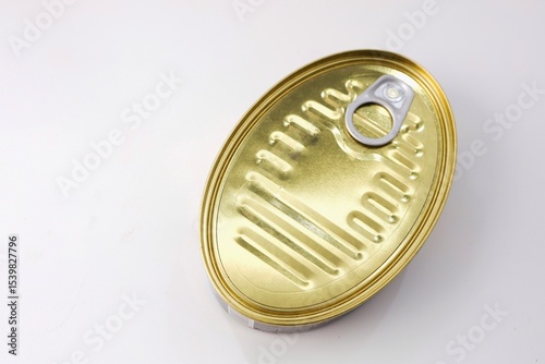 canned fish, tinned fish on white background	