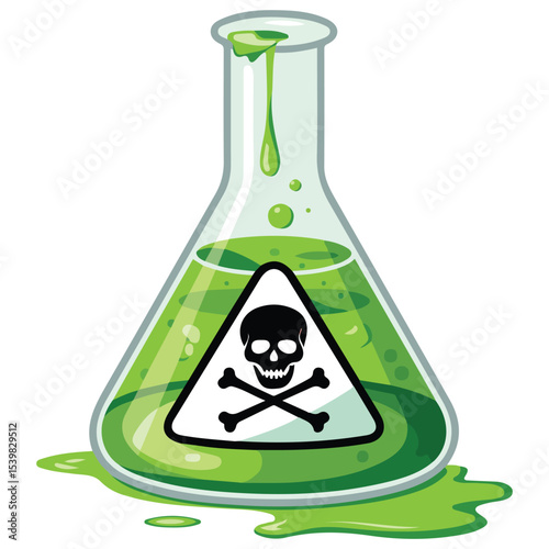 Green poison dripping from tube vector isolated white background