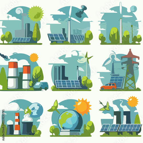 Environmentally Friendly Vector Icons for Green Projects