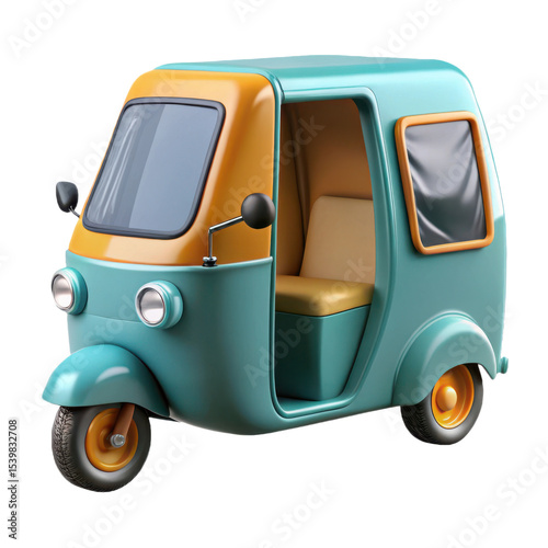 3d render of retro styled auto rickshaw tuk tuk