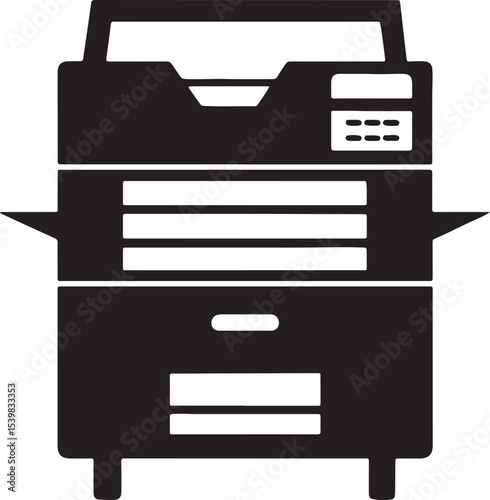 copier silhouette, black and white silhouette, vector and illustration