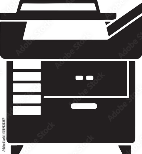 copier silhouette, black and white silhouette, vector and illustration