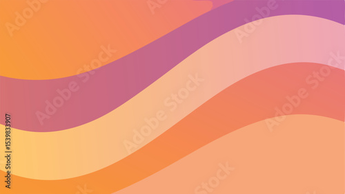 Abstract gradient wave shapes in warm orange and pink colors with transparency