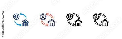 Property icon set multiple style collection