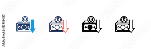 Inflation icon set multiple style collection