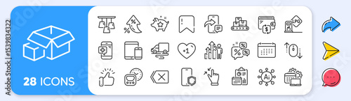 Mobile devices, Remove and Loyalty points line icons. Interest rate, AI generate, Inflation icons. Pack of Phone message, Delivery route, Medical phone icon. Vector