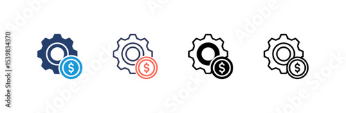 Management icon set multiple style collection