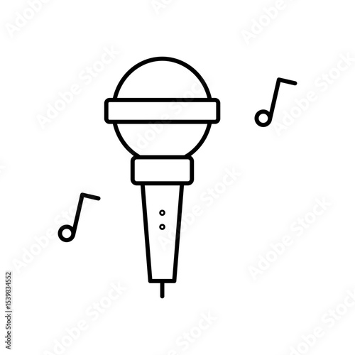 Karaoke Microphone Entertainment Line Icon