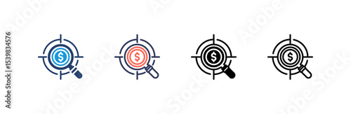 Focus icon set multiple style collection