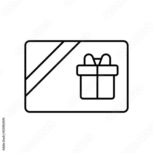 Gift Voucher Coupon Line Icon