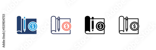 Blueprint icon set multiple style collection