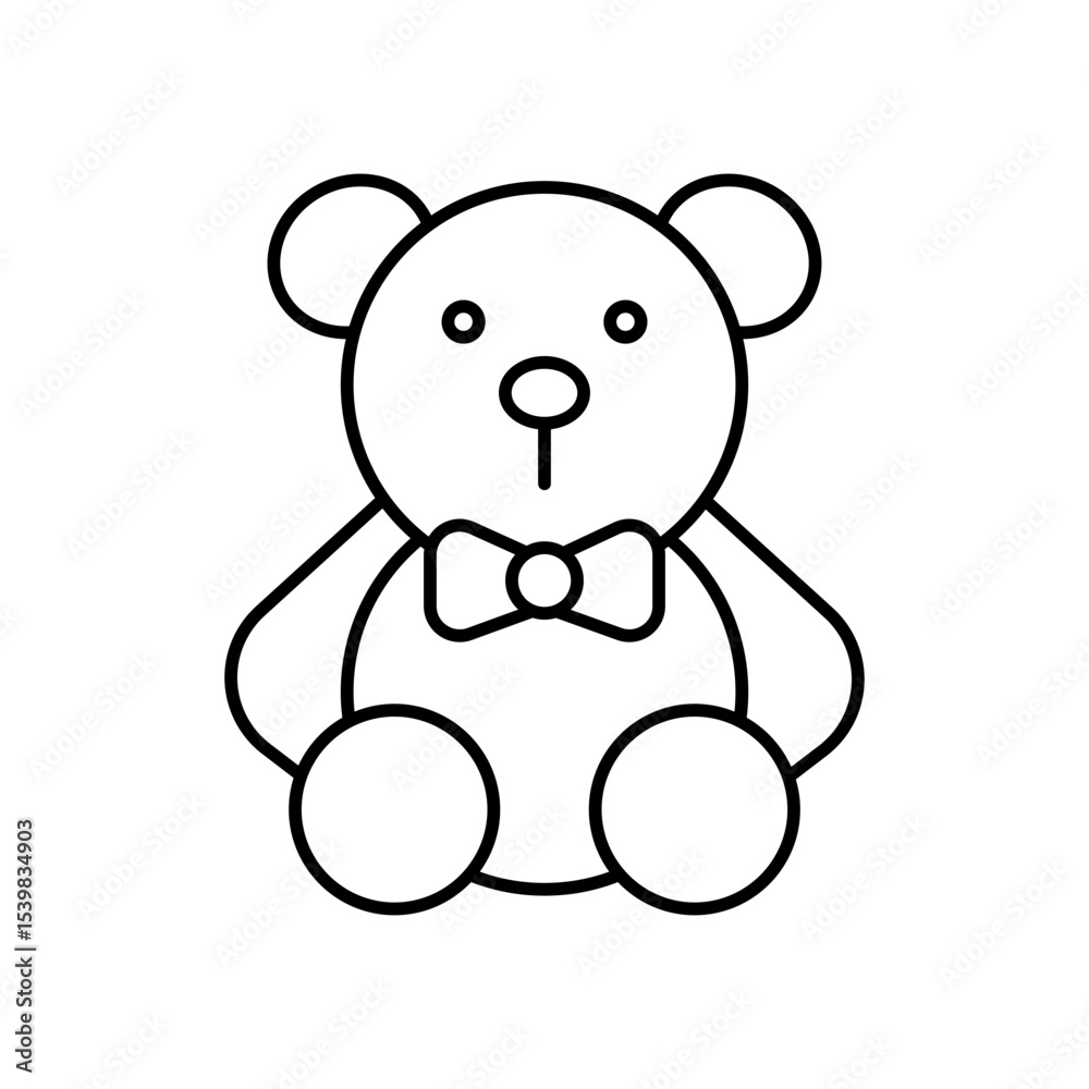 Naklejka premium Teddy Bear Toy Gift Line Icon