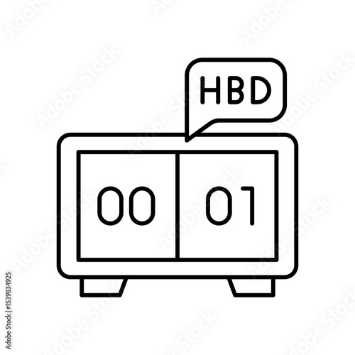 Alarm Clock Morning Birthday Line Icon
