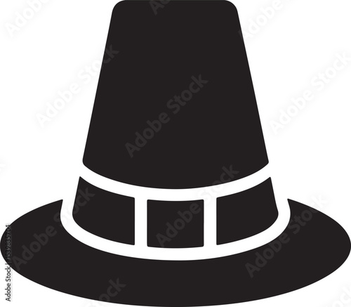 pilgrim silhouette, black and white silhouette, vector and illustration