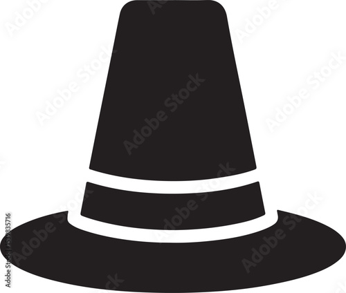 pilgrim silhouette, black and white silhouette, vector and illustration