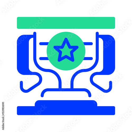 Award Ceremony Line Icon, Outline Symbol for Recognition Events, Business Achievements, Trophy Presentations, Corporate Success, and Winner Announcements. Vector Sign Icon.