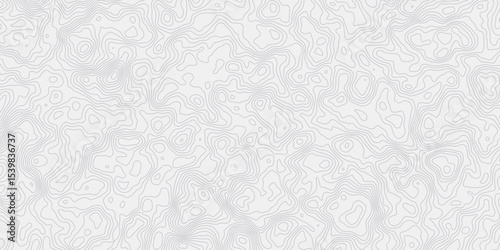 modern wavey contour out map line topography white and grey curved line white background. 