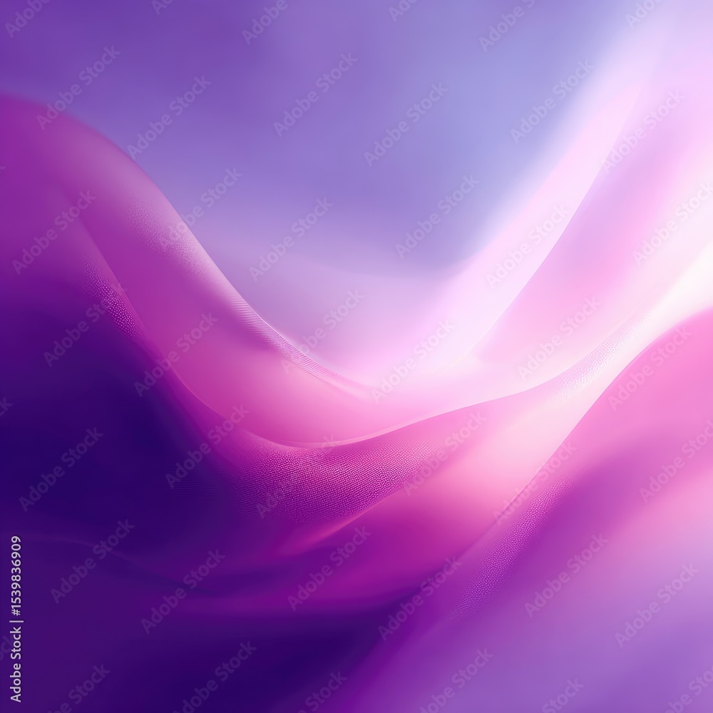 Fototapeta premium Abstract image of flowing, luminous purple and pink hues creating a soft, dreamy, and ethereal effect with a bright light source