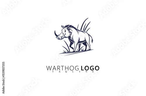 Fearless Warthog Logo Design With Clean Retro Style. Ideal for Branding Hunting Products, Safari Tour Logos, Outdoor Exploration Brands, and Wildlife Merchandise With a Rugged Identity.

