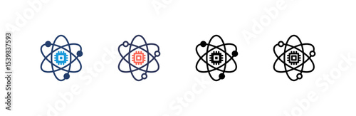Quantum icon set multiple style collection
