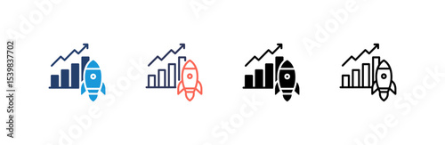 Progressive icon set multiple style collection
