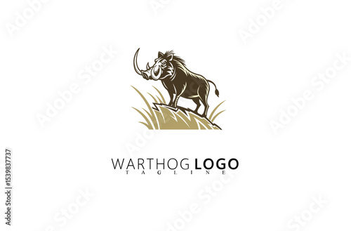 Minimal Warthog Logo Design With Bold Boar Emblem. Best for Adventure Travel Logos, Hunting Equipment Branding, Wildlife Tour Companies, and Rugged Identity Projects With Clean Styling.


