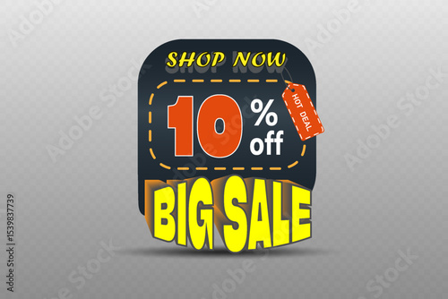Big sale banner with bold colorful text and modern design for advertising and marketing promotions