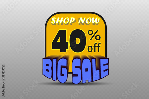 Big sale banner with bold colorful text and modern design for advertising and marketing promotions