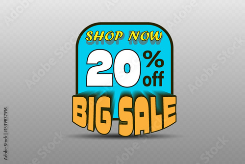 Big sale banner with bold colorful text and modern design for advertising and marketing promotions
