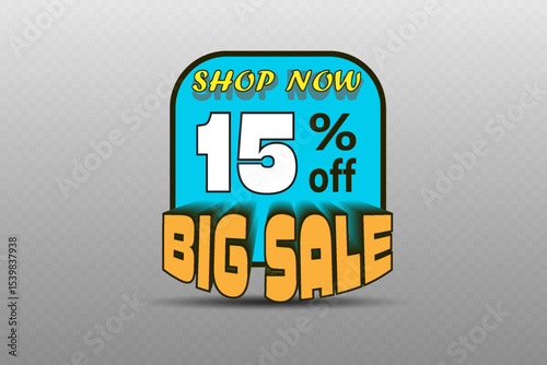 Big sale banner with bold colorful text and modern design for advertising and marketing promotions