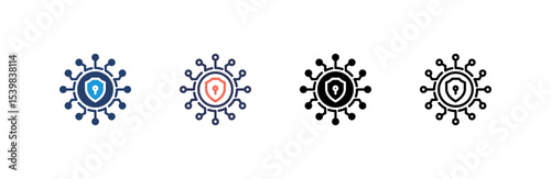 Cybersecurity icon set multiple style collection