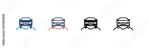 Flying Car icon set multiple style collection