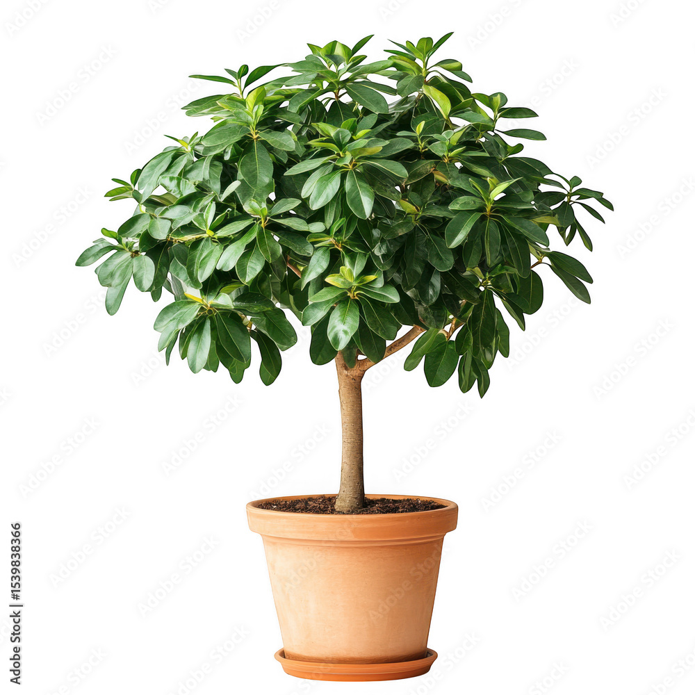 Obraz premium Schefflera arboricola in pot isolated on transparent background