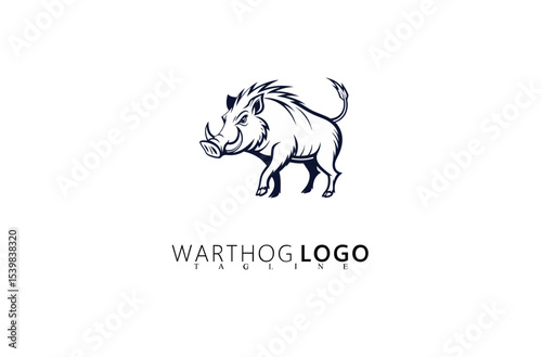 Rugged and Artistic Warthog Logo Design With Wild Energy. Great for Safari Company Branding, Hunting Supply Logos, Outdoor Merchandise, and Nature Adventure Identity Graphics.

