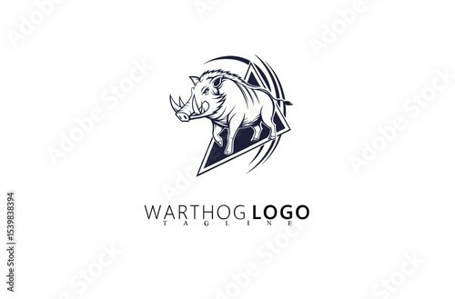 Nature-Focused Warthog Logo Design With Strong Identity. Wild Boar Icon Vector Illustration for Safari Companies, Outdoor Gear Brands, and Rugged Conservation Business Branding Needs.

