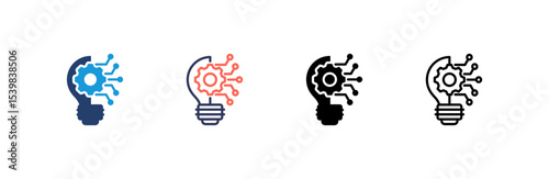 Innovation icon set multiple style collection