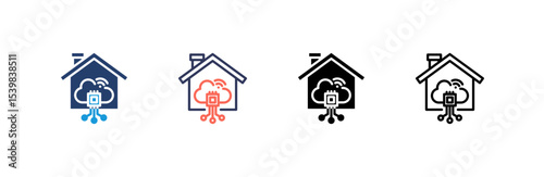Smarthome icon set multiple style collection