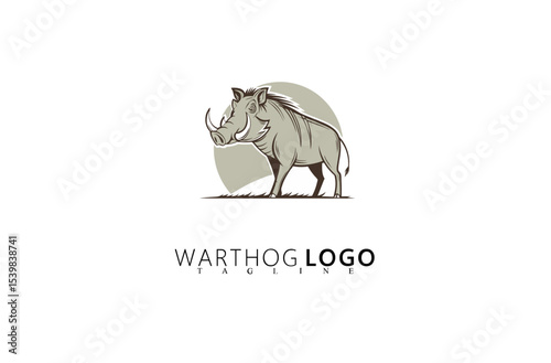 Retro Wild Boar Warthog Logo Design With Rugged Detail. Excellent for Safari Logos, Adventure Travel Brands, Outdoor Exploration Identity Graphics, and Hunting Apparel Companies.

