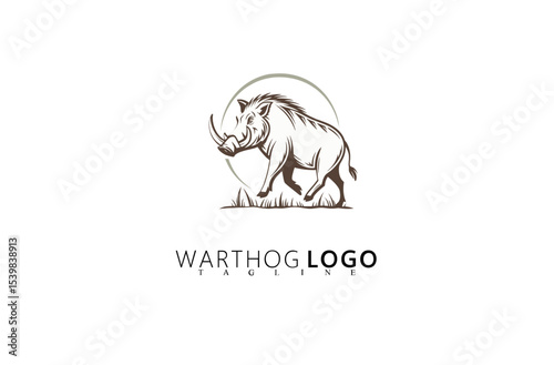 Minimal Yet Rugged Warthog Logo Design With Boar Head Icon. Great for Outdoor Product Branding, Wildlife Tourism Logos, Hunting Club Identity, and Nature Company Marketing Materials.

