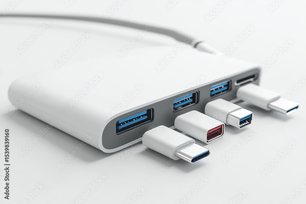 Fototapeta premium USB-C Hub with Multiple Ports