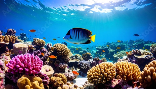 Vibrant Coral Reef Fish Underwater.
