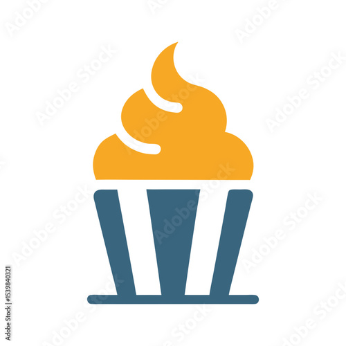 Cupcake logo icon illustration for confectionery icon and pastry shop identity design