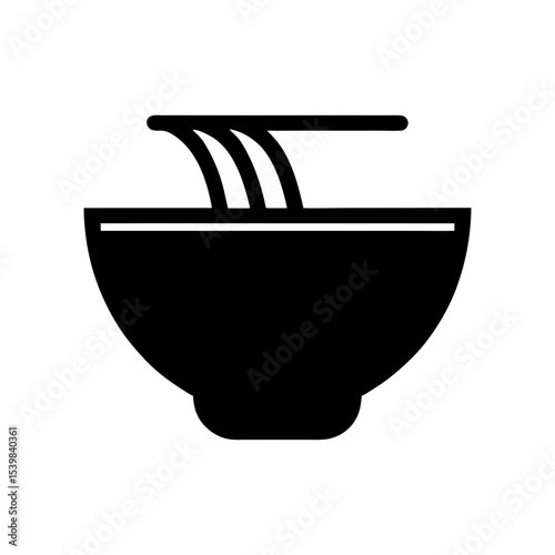 Noodle bowl logo icon illustration for asian cuisine ramen shop and food branding