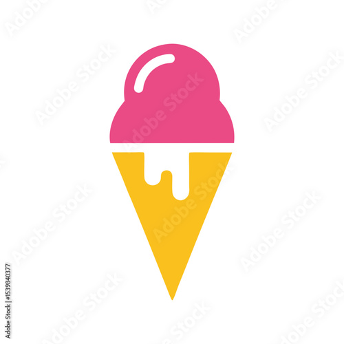 Ice cream cone logo icon illustration for dessert shop summer treat and sweet food icon