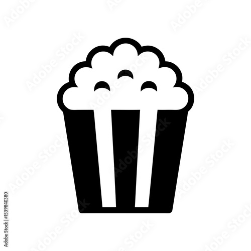 Popcorn bucket logo icon illustration for tasty snack food and movie night themes