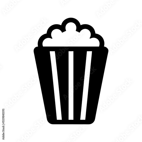 Popcorn bucket logo icon illustration for snack bar cinema and fast food branding