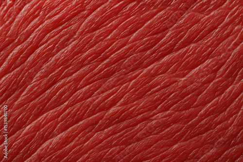 Fresh Meat Texture: A close-up shot reveals the fine texture of fresh meat, showcasing its vibrant color and quality, appealing to gourmets.